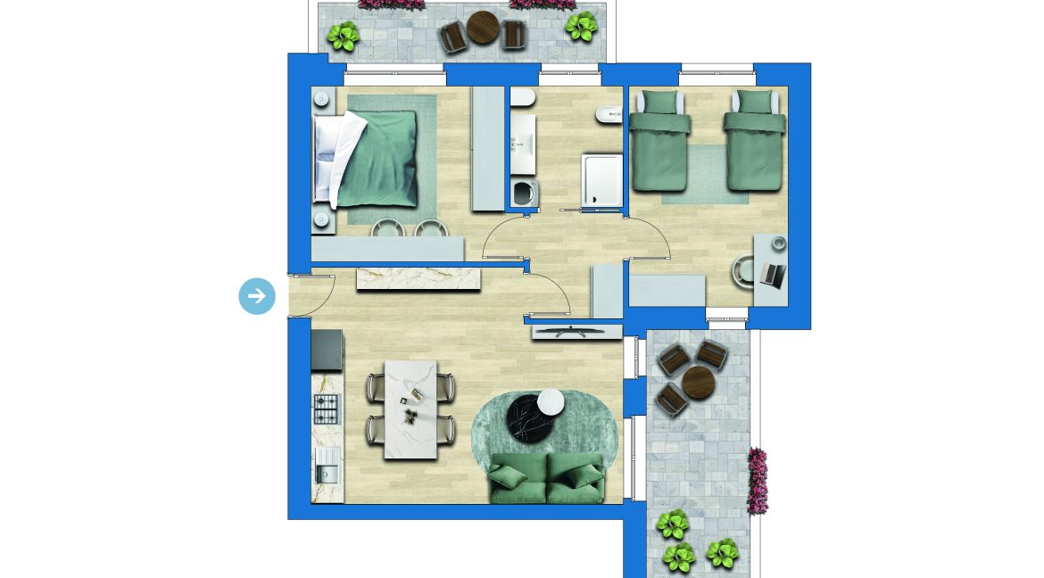 Nuovi appartamenti Cernobbio planimetria 2D 11 b